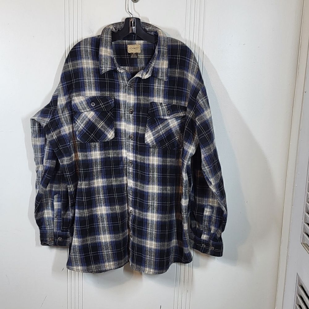 Plus Size Schmidt Work Wear Flannel Button Down Shirt